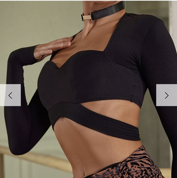 Z Women's Long Sleeve Latin Dance Tops Dance Wear Dance Tops NWT - Picture 5 of 5